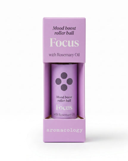 Roller boost Mood FOCUS à l'huile de Romarin - Violet - 10 ml - Aromacologie - 100% Natural - Vegan