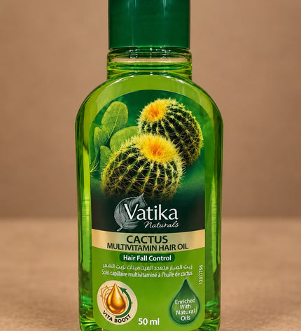 Dabur Vatika Cactus Multivitamin Hair Oil - 50ml | Huile Capillaire Anti-Chute