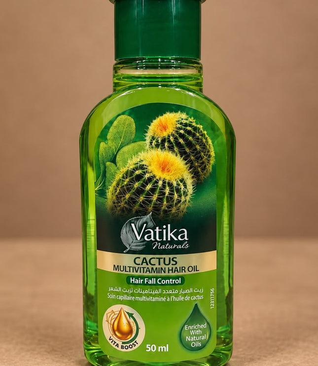 Dabur Vatika Cactus Multivitamin Hair Oil - 50ml | Huile Capillaire Anti-Chute