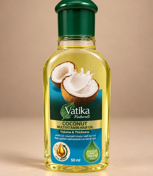 Dabur Vatika Coconut Multivitamin Hair Oil - 50ml | Huile Capillaire à la Noix de Coco