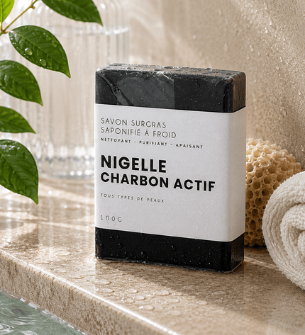 Savon Surgras à Froid - Nigelle & Charbon Actif (Purifiant & Détox) - Essentiel Harmony