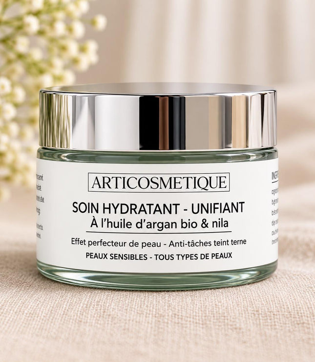 Soin Hydratant Unifiant à l'Huile d'Argan Bio & Nila - ARTICOSMETIQUE - Essentiel Harmony